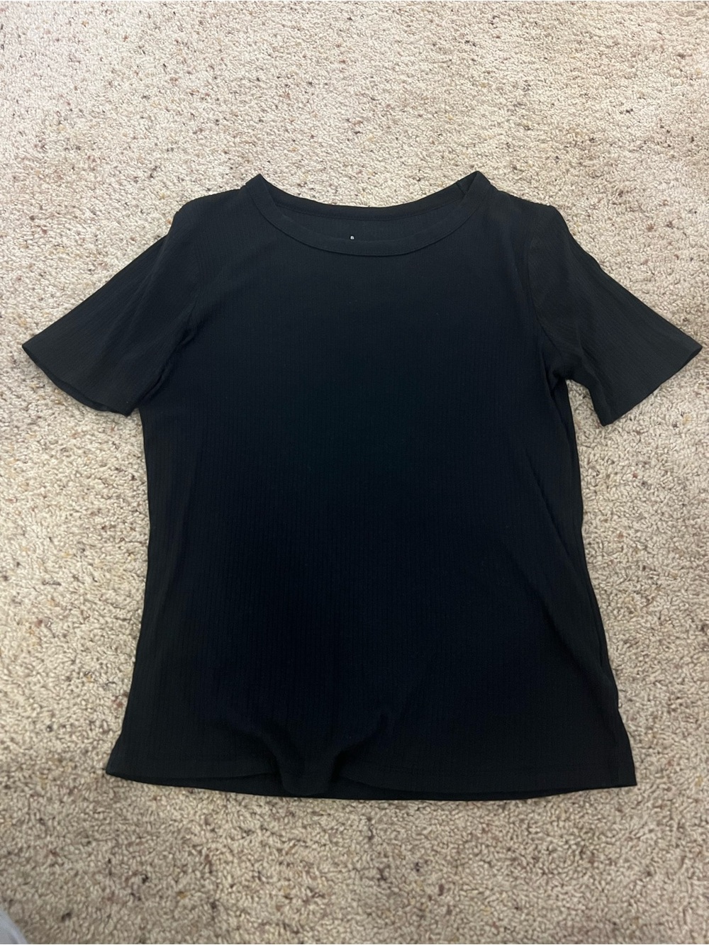 Women's A New Day Black Short Sleeve Ribbed Top